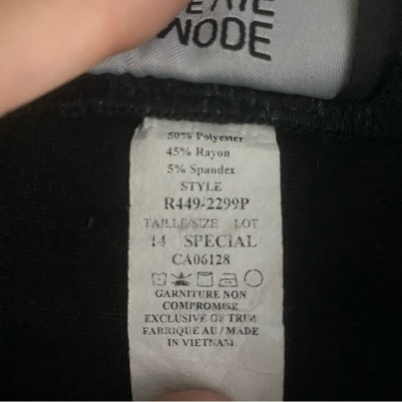 MODE DE VIE Ankle Pants Women’s 14 Gray Plaid Wide Leg Stretch Casual Preppy - Picture 4 of 8